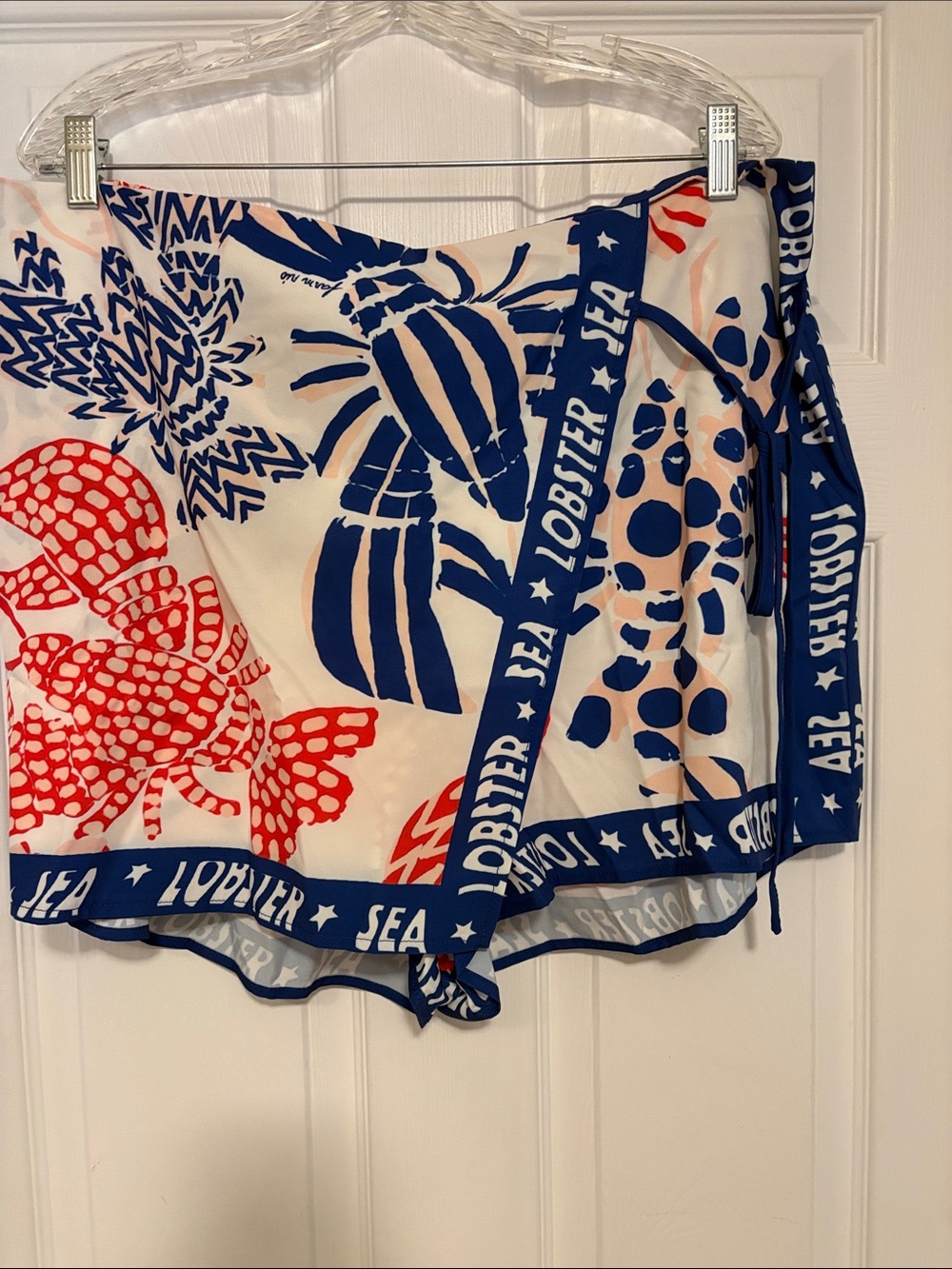 Sea Lobster Nautical Wrap Skort - Red, Navy & White
